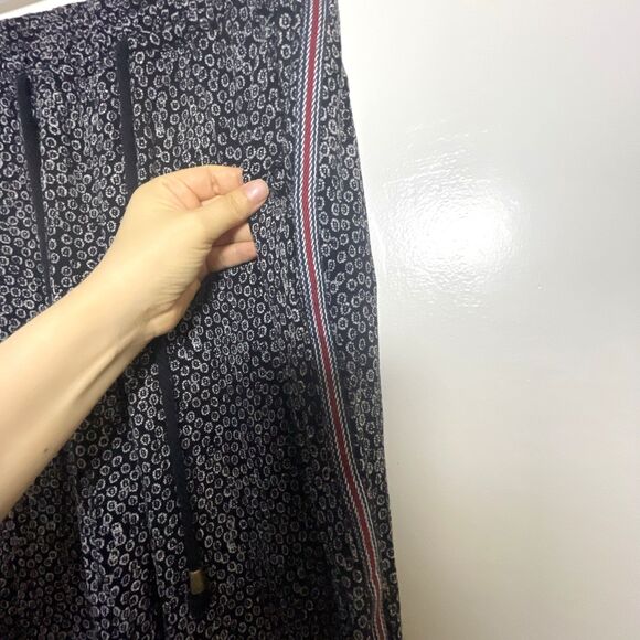 Anthropologie Ett Twa Track-Striped Joggers pants Flower Printed Black Small - Picture 5 of 11